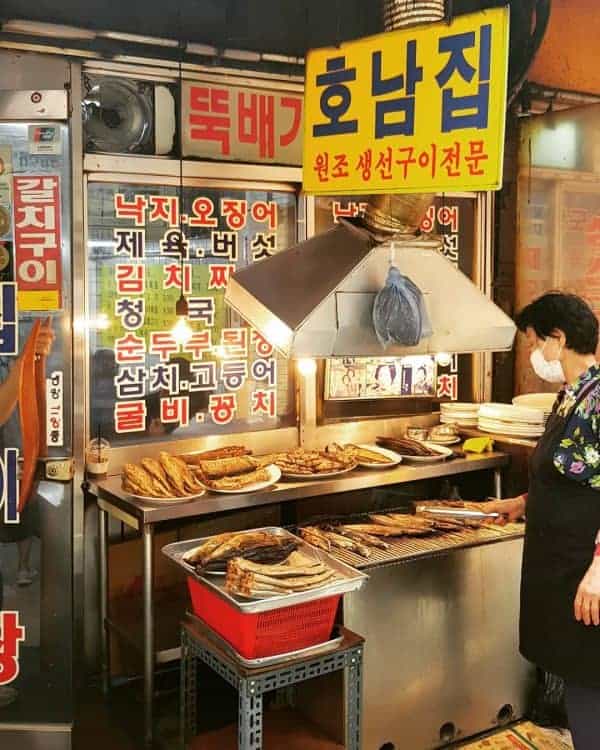 Grilled Fish in Street Dongdaemun