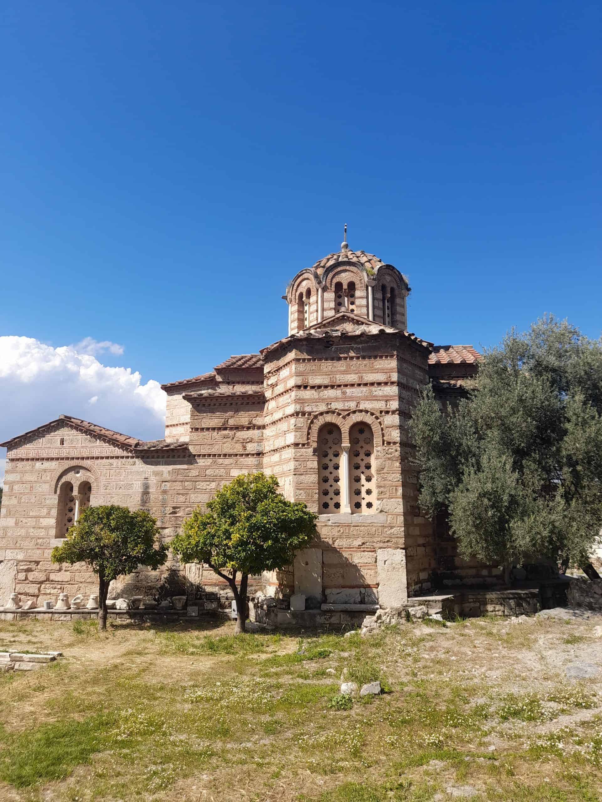 A grand stone church building features intricate details