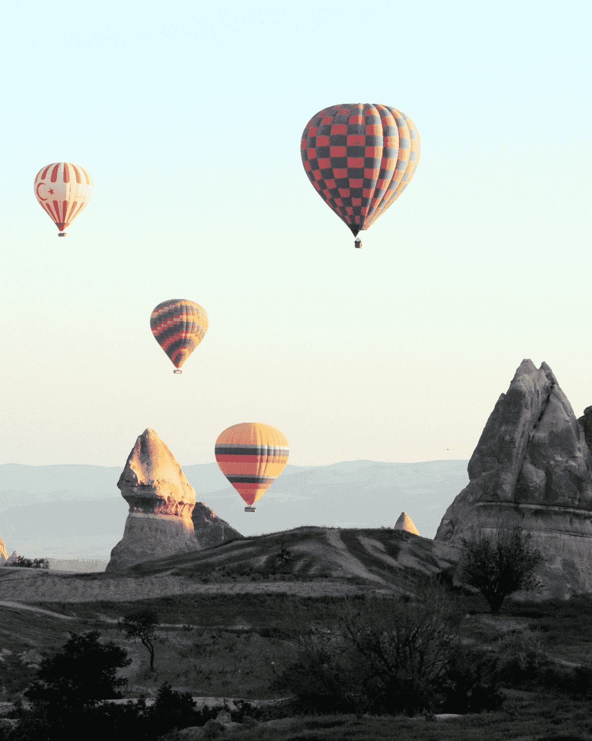 Air balloons in the sky