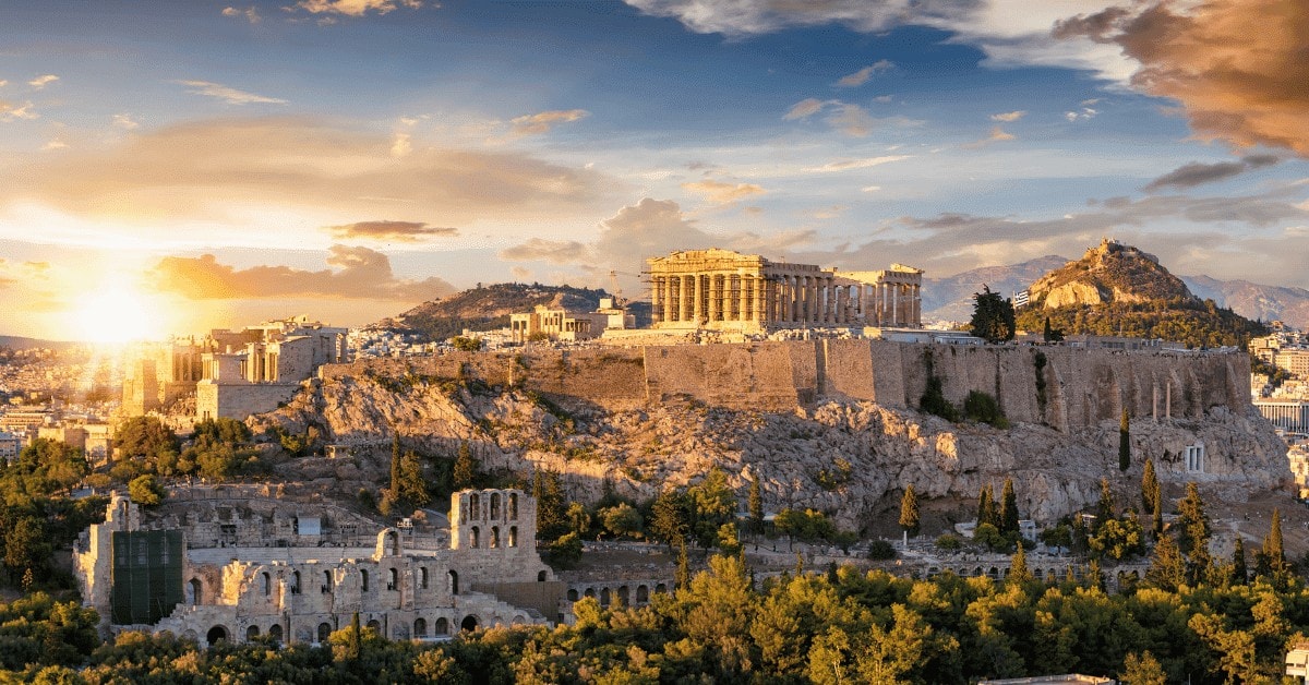 A stunning sunset over Athens