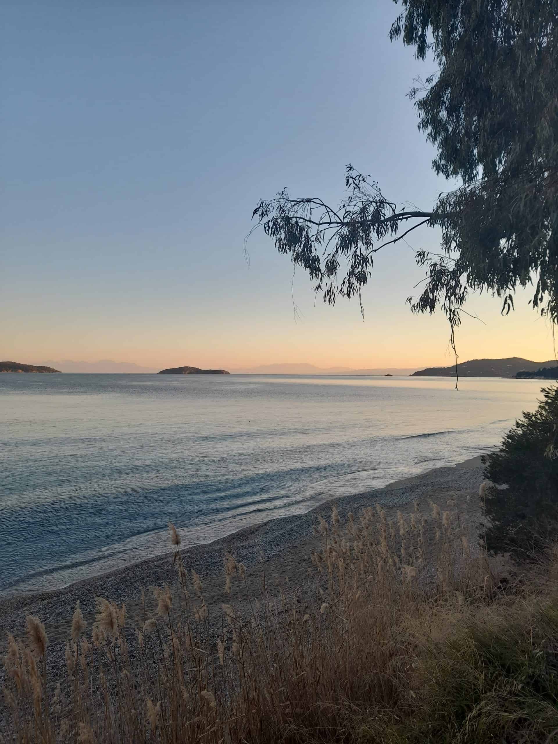 A serene sunset view over the ocean