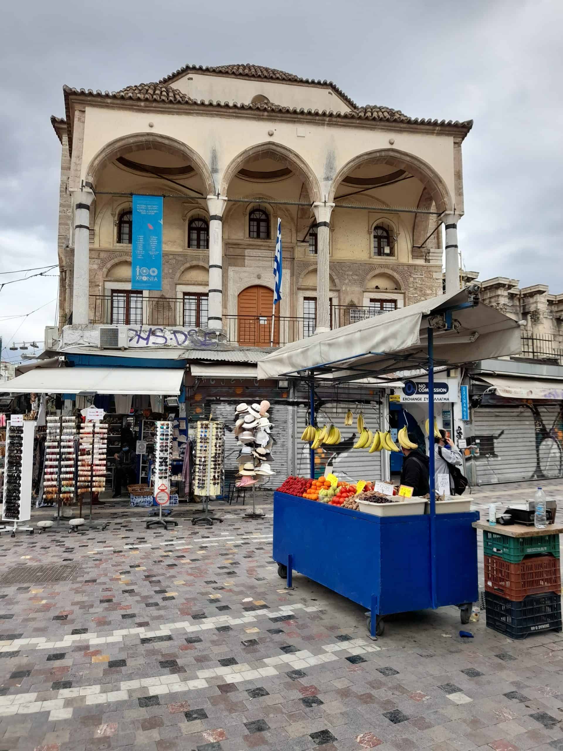 A bustling market filled with colorful fruits and vegetables