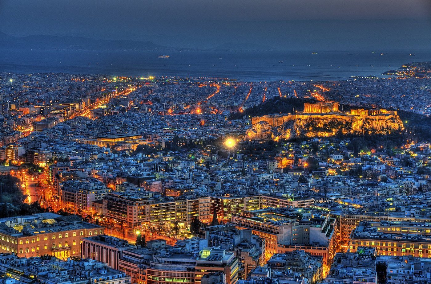 athens by night