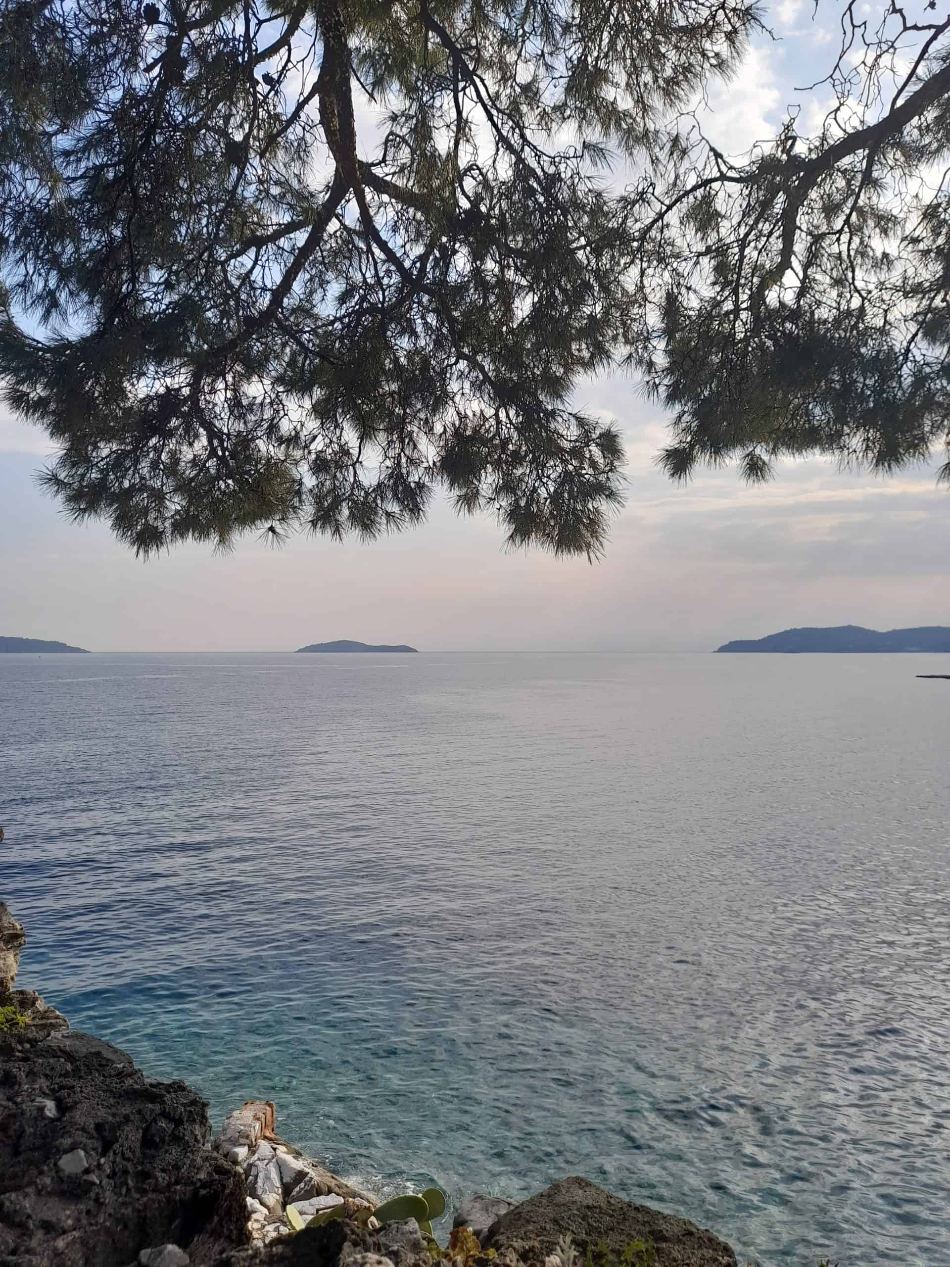 A breathtaking view of the sea from a cliff