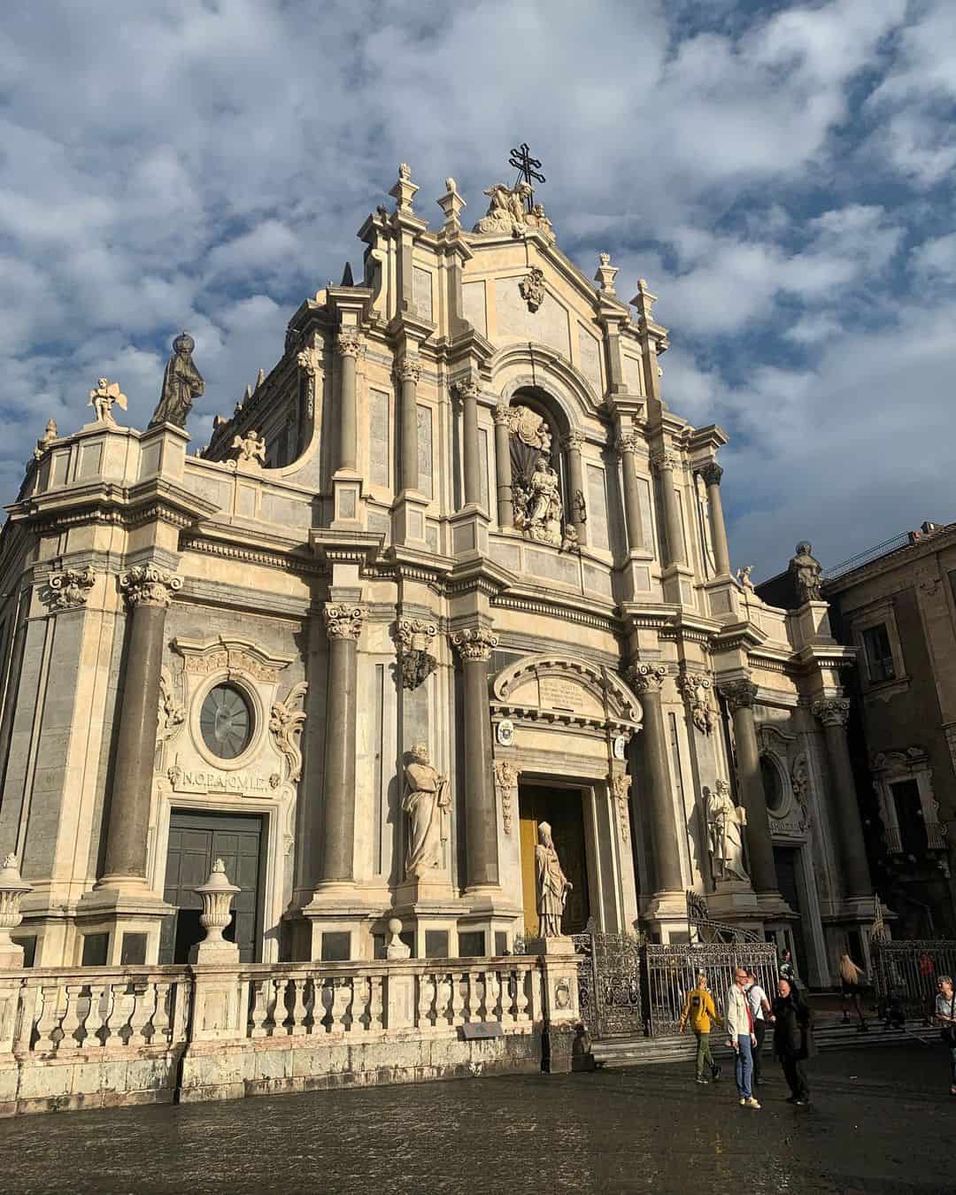 A grand church with a towering spire