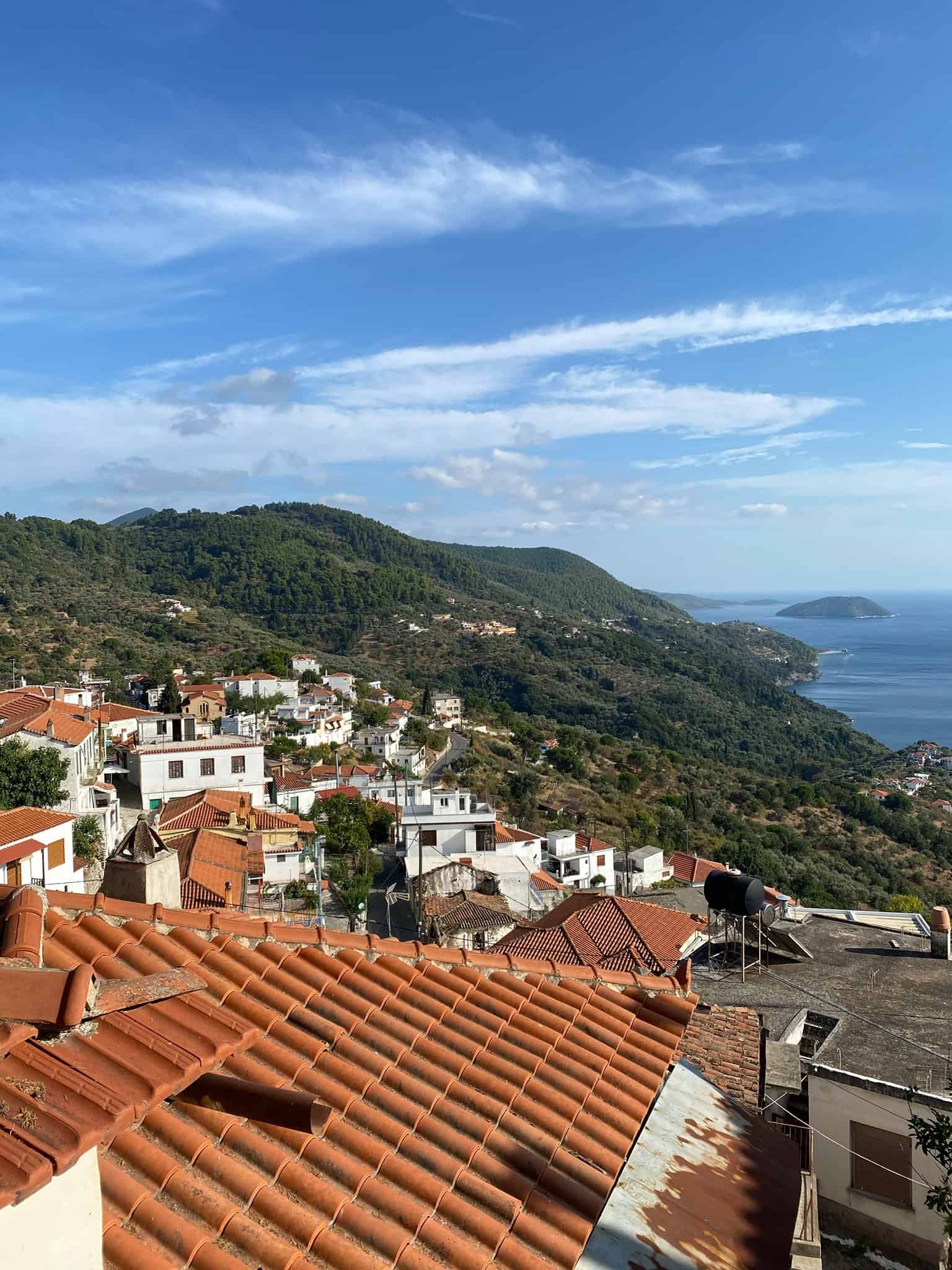 Rooftop perspective featuring the sea and surrounding houses