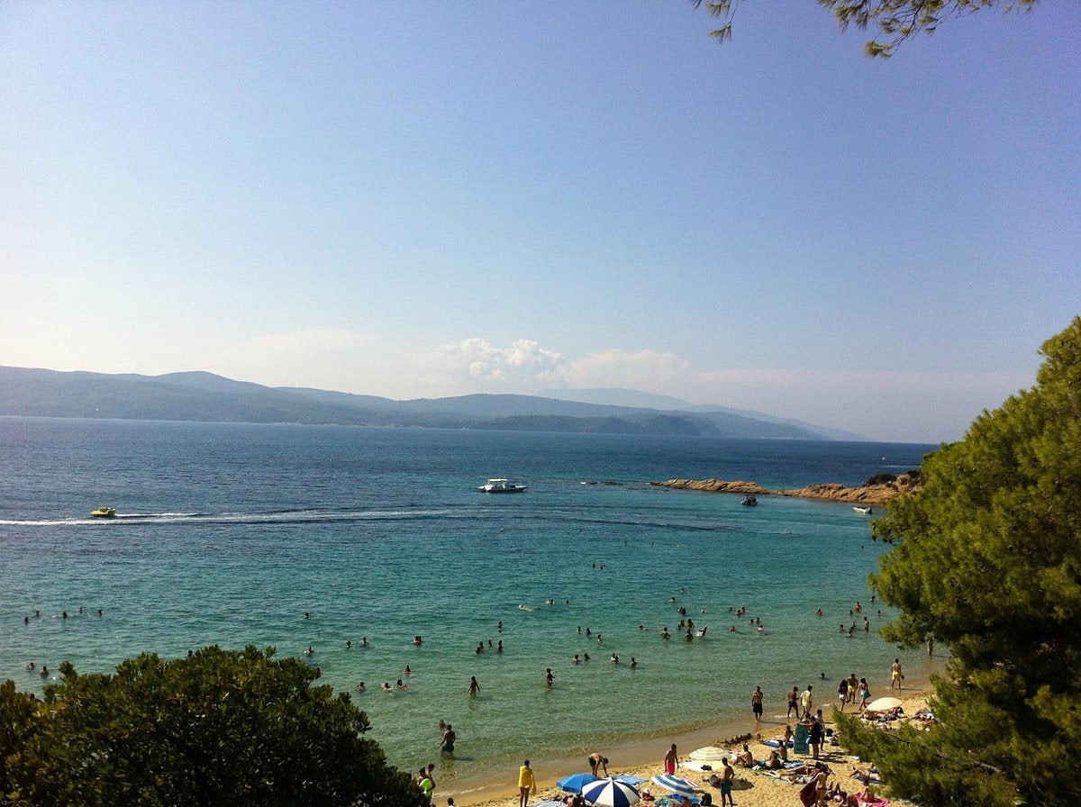 A scenic view of the beach