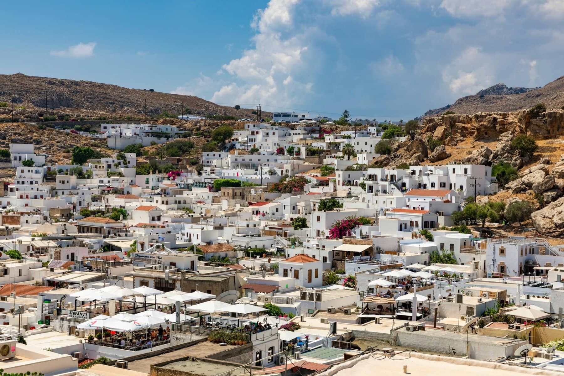 A picturesque view of Oia