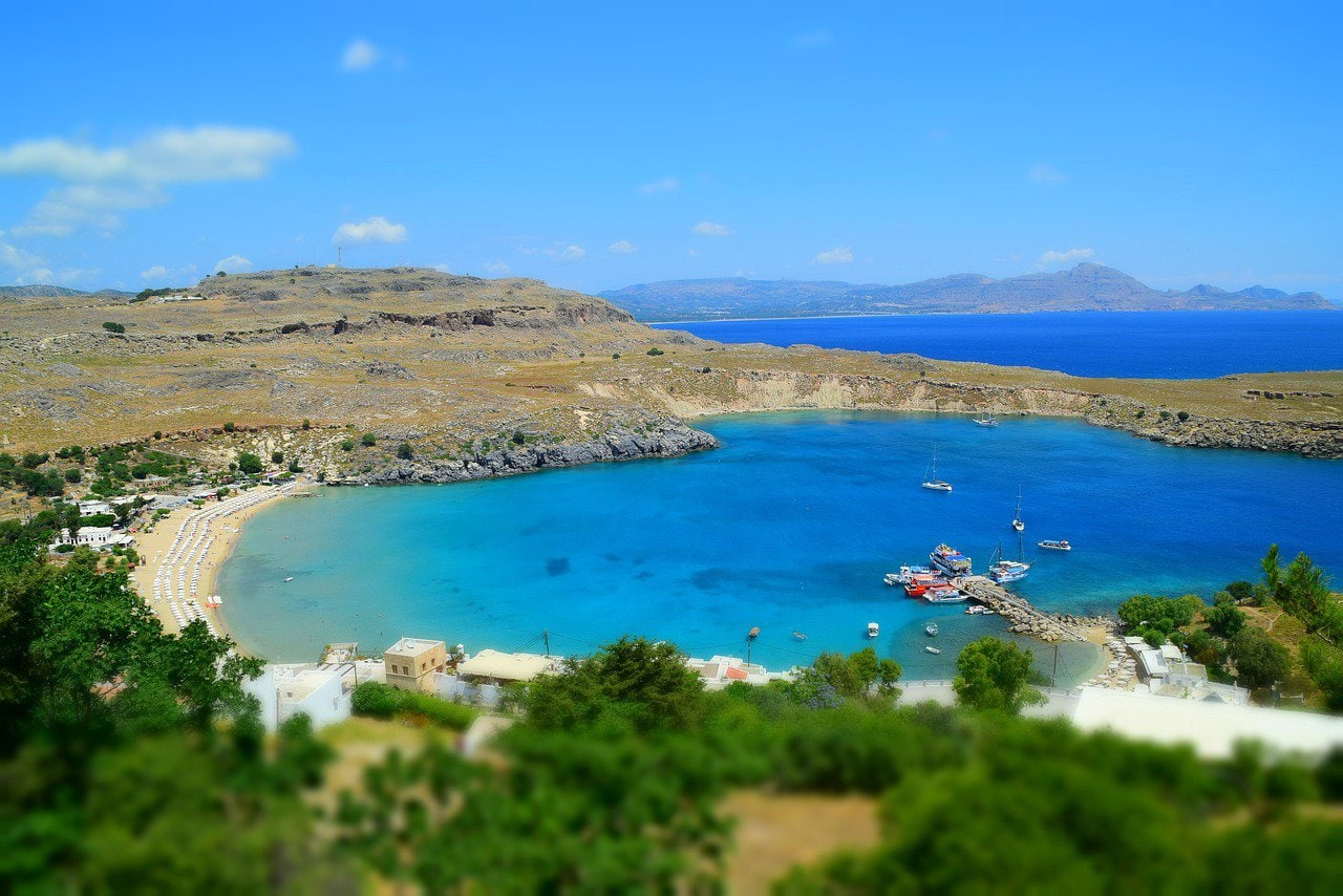 A view of a lake in Lindos Greexe