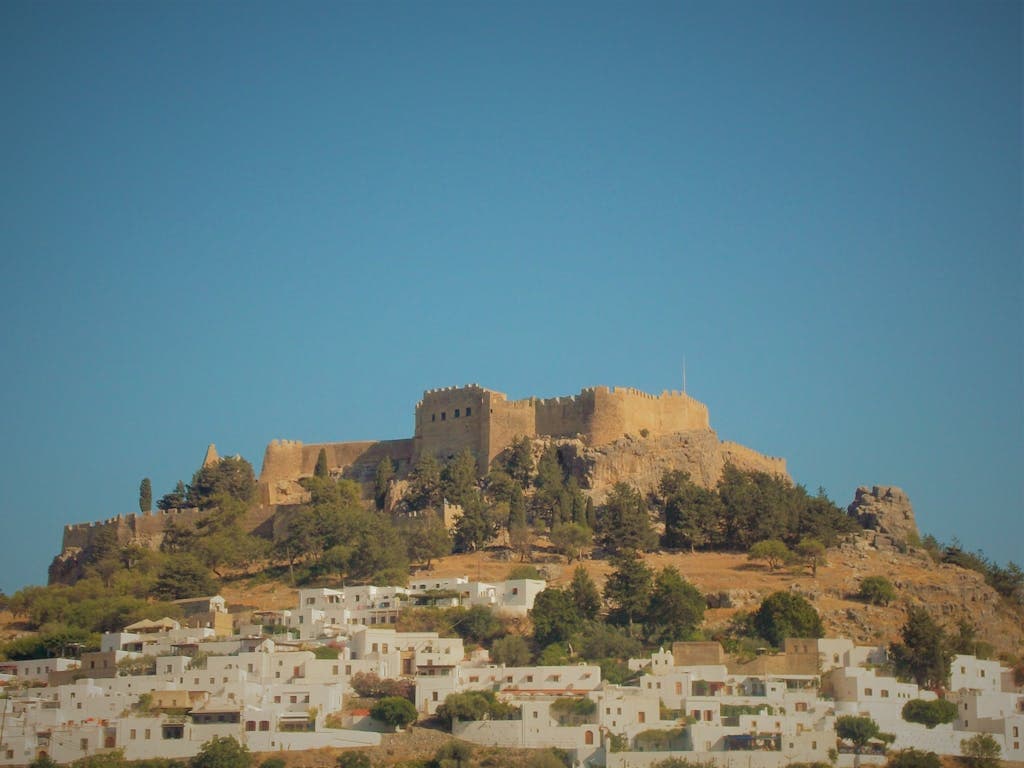 View of the Acropolis of Lindos, Rhodes, Greece