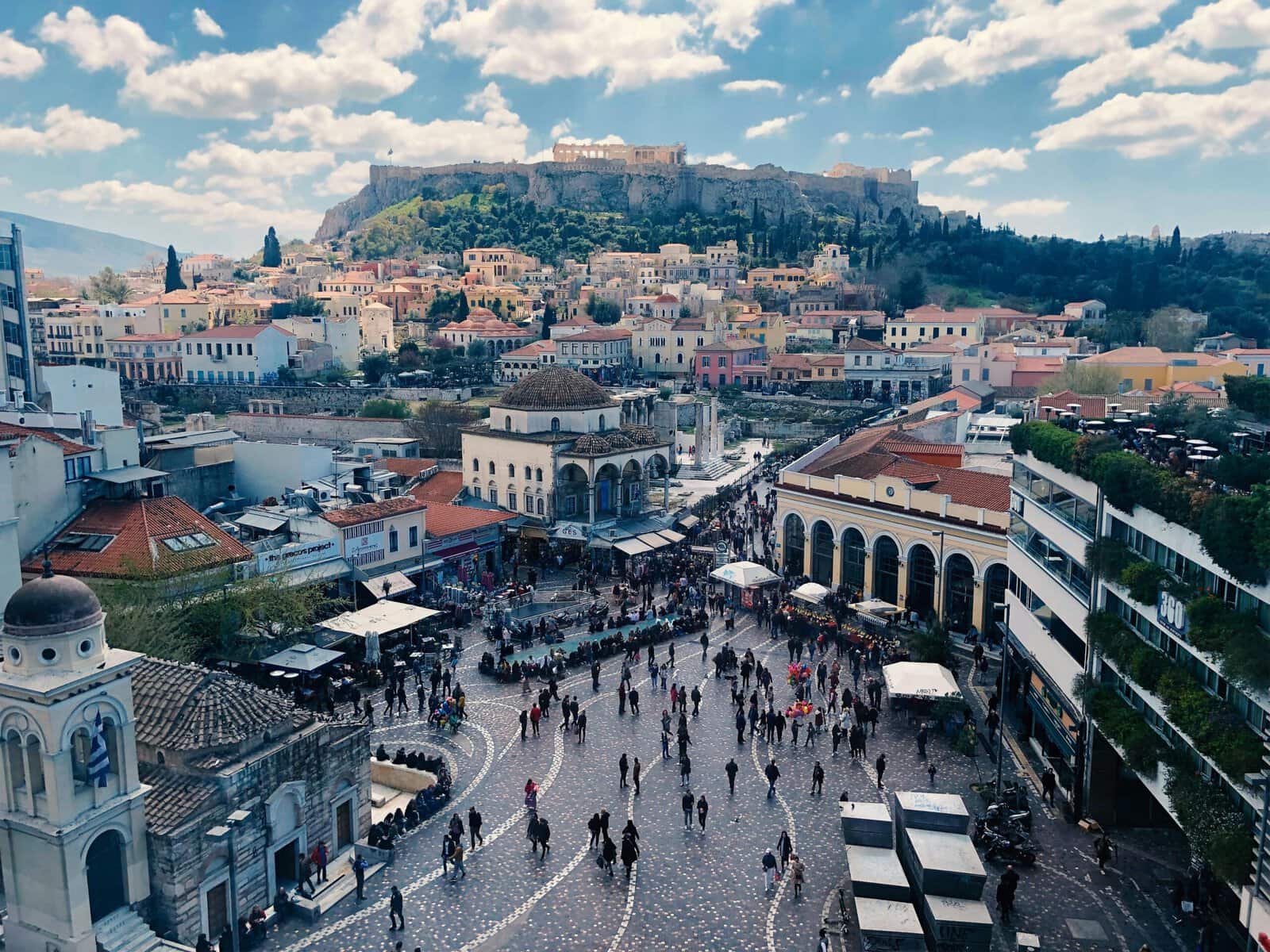 A panoramic view from the Acropolis in Athens