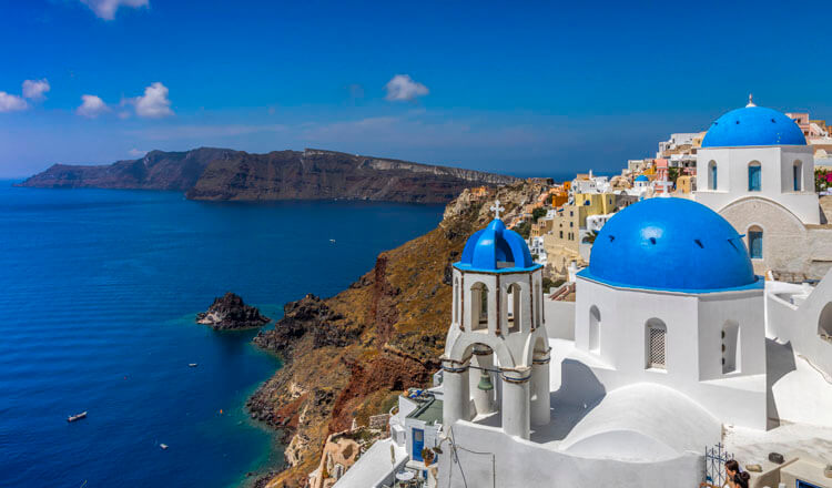 A picturesque view of Santorini