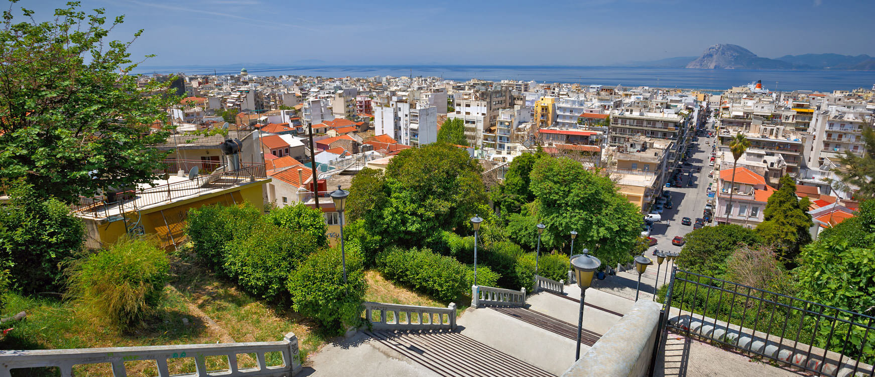 A panoramic view of the city skyline from a hilltop