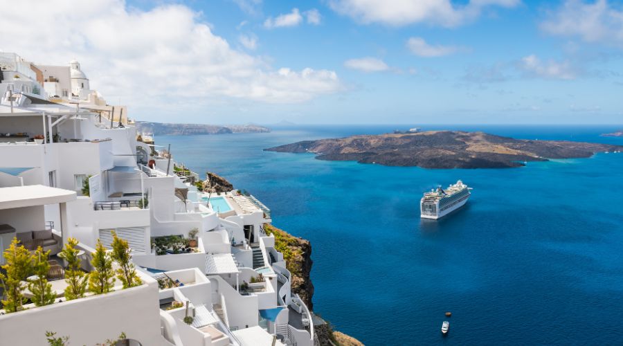 A cruise ship in Greece