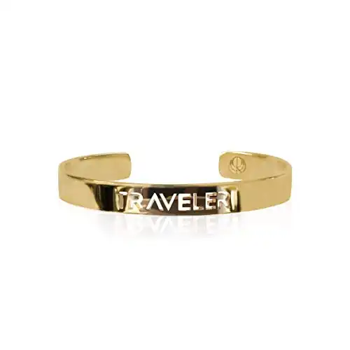 Cristina Ramella, Women's Bangle, 24K Gold Plated Stainless Steel, 2.2 in (58mm) | World Inspired Jewelry (Traveler)