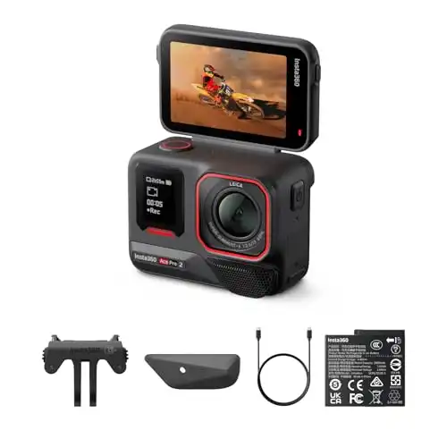 Insta360 Ace Pro 2 Dual Battery Bundle -8K Waterproof Action Camera Co-Engineered with Leica, 1/1.3" Sensor, Dual AI Chip, Leading Low Light, Superior Audio, Flip Screen & AI Editing