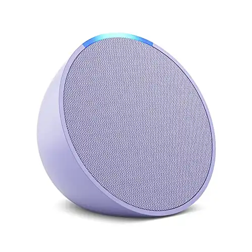 Amazon Echo Pop (newest model), Full sound compact smart speaker with Alexa, Lavender Bloom