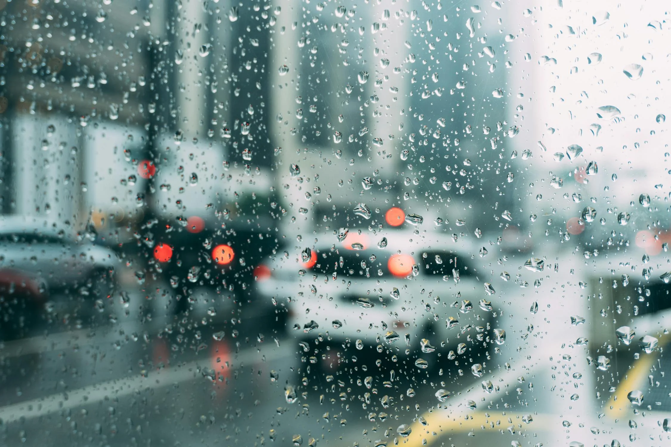 raindrops on car window