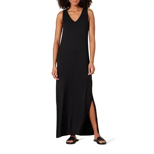 Amazon Essentials Women's Jersey V-Neck Tank Maxi Length Dress