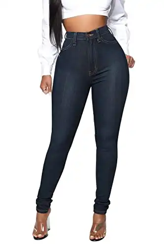 KUNMI Womens Classic High Waisted Skinny Stretch Butt Lifting Jeans Slim Fit Denim Pants