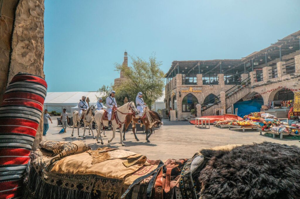 Vibrant marketplace in Doha