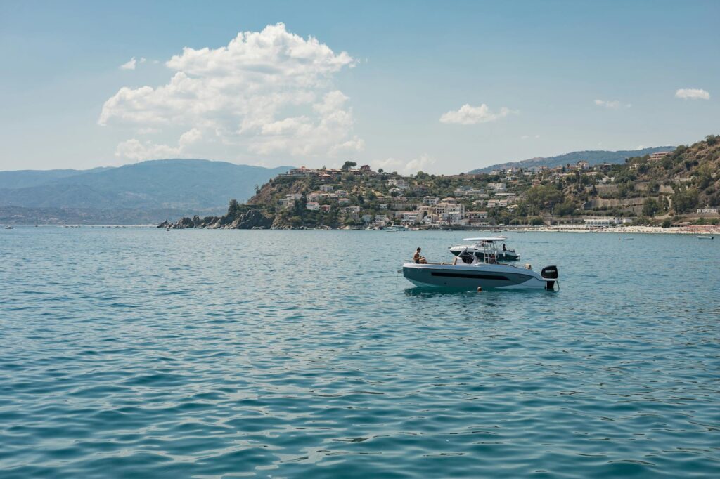 a boat on the ocean