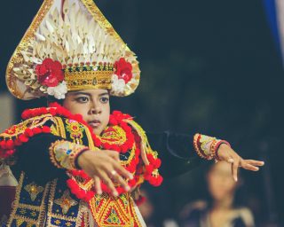 Balinese dancing, traditional dance and clothing, Kecamatan Buleleng, Bali, Indonesia