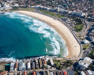 Bondi Beach waves from above