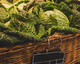 close-up shot of cabbage selling on farmers market, Rome, Italy