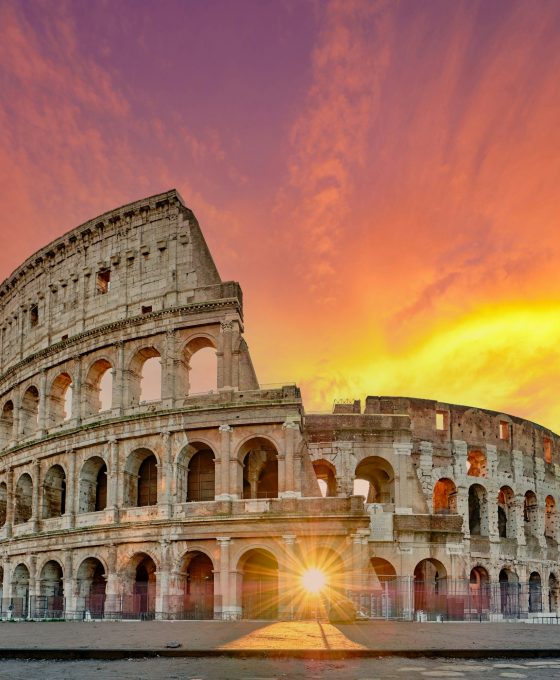 Colosseum at sunrise in Rome