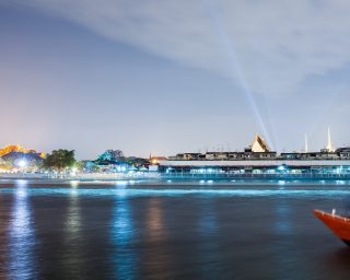 night view of chao phraya river