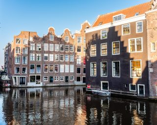 Old Amsterdam houses in Red Light District