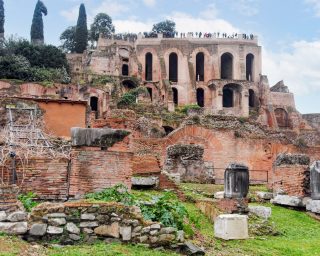 Palatine Hill at the Roman forum in Rome, Italy.