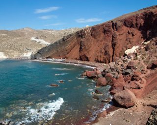 Red beach on Santorini island