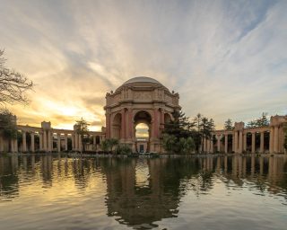 Sunset at the Palace of Fine Arts - San Francisco, California, USA