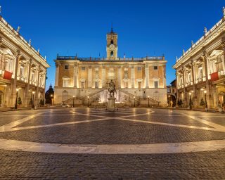 The Piazza del Campidoglio on the Capitoline Hill