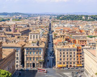 Via del Corso from Piazza Venezia, Rome